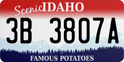 ID license plate 3B3807A