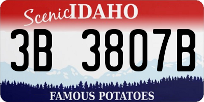 ID license plate 3B3807B