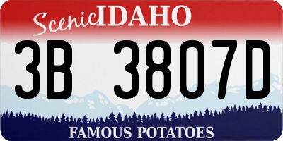 ID license plate 3B3807D