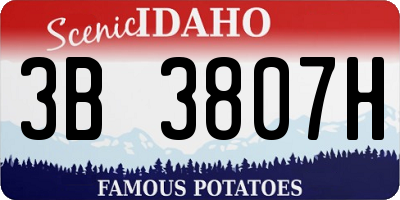ID license plate 3B3807H