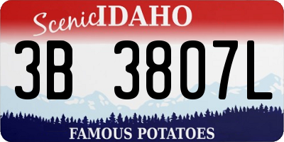 ID license plate 3B3807L