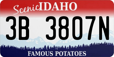 ID license plate 3B3807N