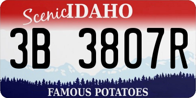 ID license plate 3B3807R