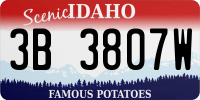 ID license plate 3B3807W