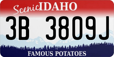 ID license plate 3B3809J