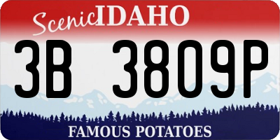 ID license plate 3B3809P