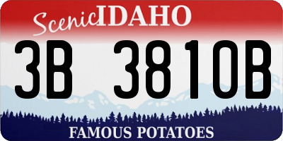 ID license plate 3B3810B