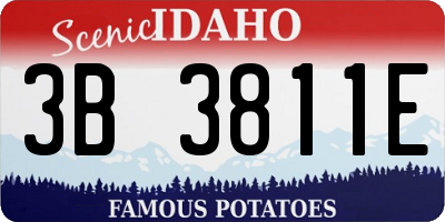 ID license plate 3B3811E