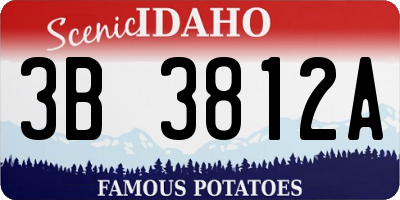 ID license plate 3B3812A