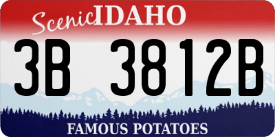 ID license plate 3B3812B