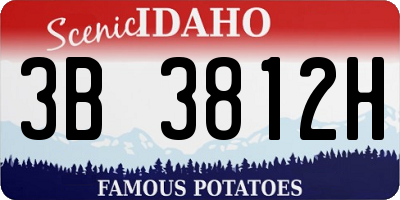 ID license plate 3B3812H