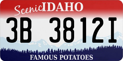 ID license plate 3B3812I