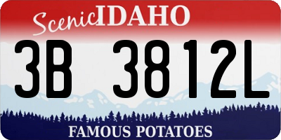 ID license plate 3B3812L
