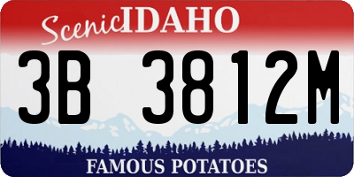 ID license plate 3B3812M