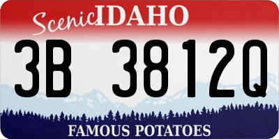 ID license plate 3B3812Q