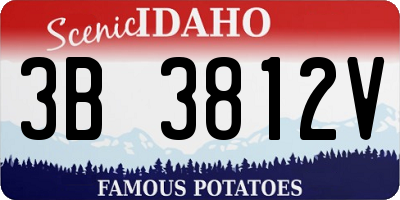 ID license plate 3B3812V