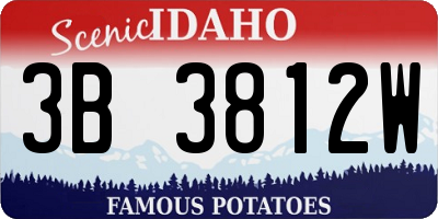 ID license plate 3B3812W