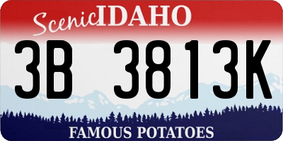 ID license plate 3B3813K