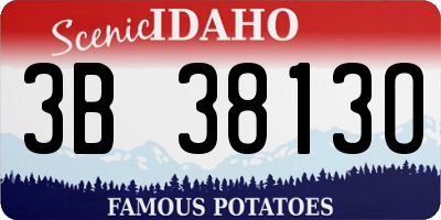 ID license plate 3B3813O