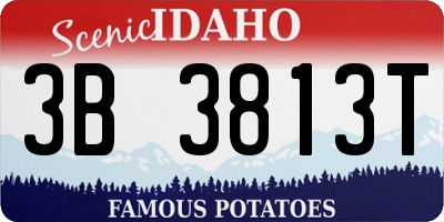 ID license plate 3B3813T