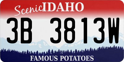 ID license plate 3B3813W