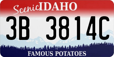 ID license plate 3B3814C