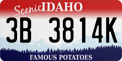 ID license plate 3B3814K