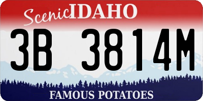 ID license plate 3B3814M