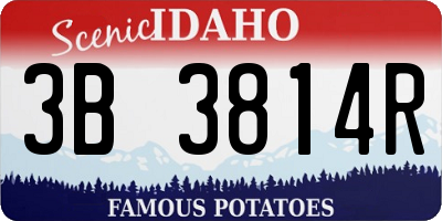 ID license plate 3B3814R