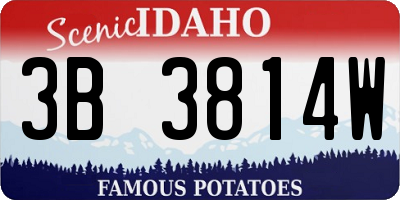 ID license plate 3B3814W