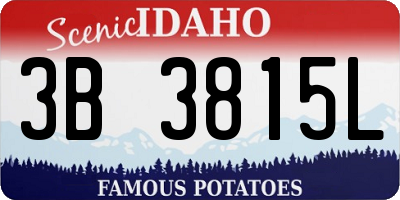 ID license plate 3B3815L
