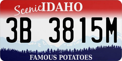 ID license plate 3B3815M