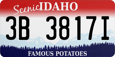 ID license plate 3B3817I