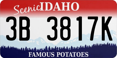 ID license plate 3B3817K