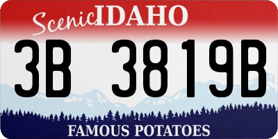 ID license plate 3B3819B