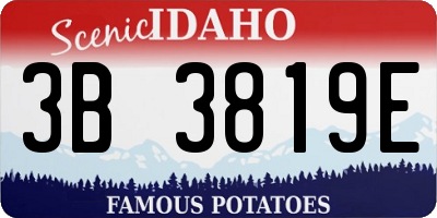 ID license plate 3B3819E