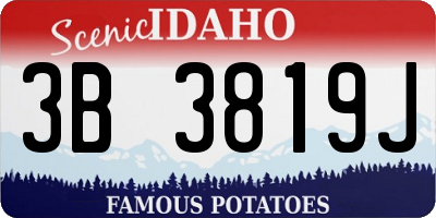 ID license plate 3B3819J