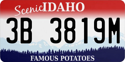 ID license plate 3B3819M