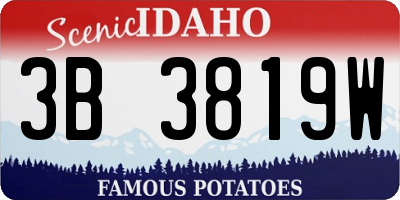 ID license plate 3B3819W