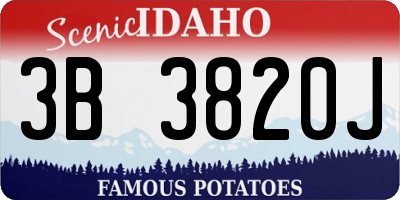 ID license plate 3B3820J