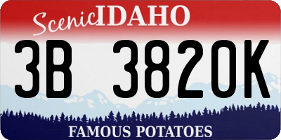 ID license plate 3B3820K