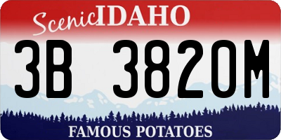 ID license plate 3B3820M