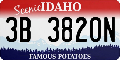 ID license plate 3B3820N