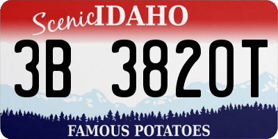 ID license plate 3B3820T
