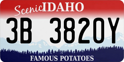 ID license plate 3B3820Y