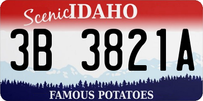 ID license plate 3B3821A