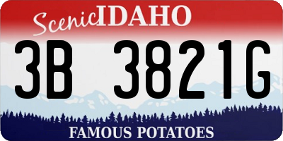 ID license plate 3B3821G