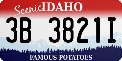 ID license plate 3B3821I