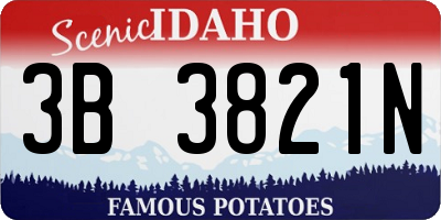 ID license plate 3B3821N