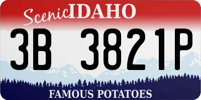 ID license plate 3B3821P